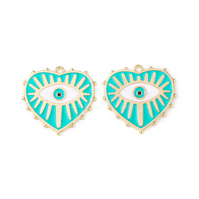 Rack Plating Alloy Enamel Pendants X-ENAM-K067-05F-1