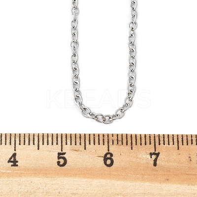 Non-Tarnish 304 Stainless Steel Cable Chain for Necklace STAS-E052-61P-50cm-1