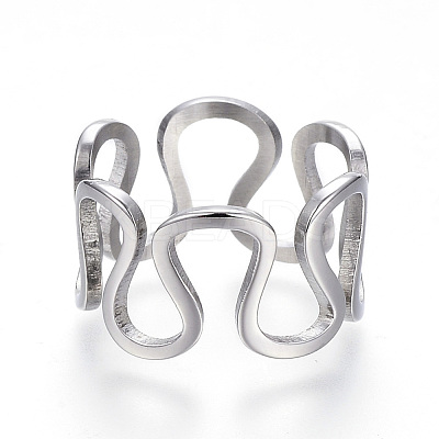 Tarnish Resistant 304 Stainless Steel Wide Band Rings RJEW-G081-29P-1