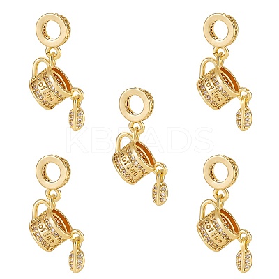 5Pcs Rack Plating Brass Micro Pave Clear Cubic Zirconia European Dangle Charms KK-SZ0002-37-1