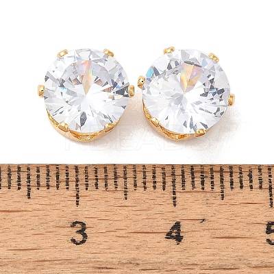 Brass Clear Cubic Zirconia Cabochons STAS-M294-30A-1
