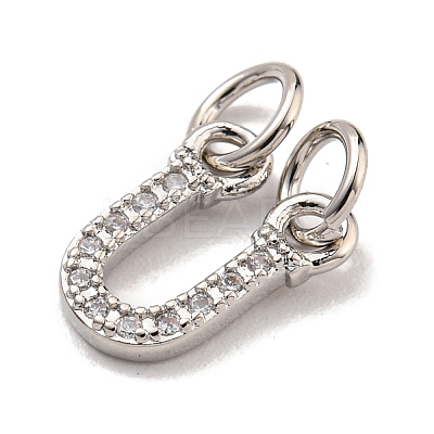 Initial Letter Brass with Cubic Zirconia Charms KK-Q814-26U-P-1