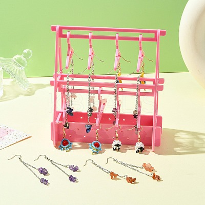 2 Layers Hanger Style Acrylic Earring Storage Display Rack ST-CJ0034-01B-1