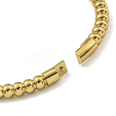 PVD Vacuum Plating 202 Stainless Steel Beaded Hinged Bangles for Women Men BJEW-M317-06C-G-1