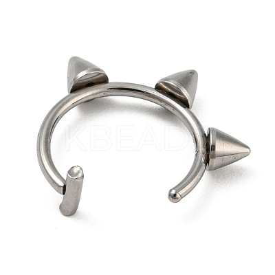 Non-Tarnish 304 Stainless Steel Cone Beaded Cuff Earrings AJEW-K037-02P-1