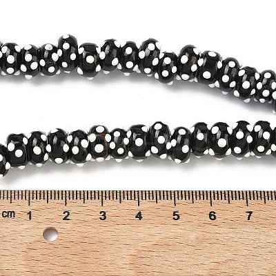 Spray Painted Opaque Glass Enamel Beads GLAA-G128-01-1