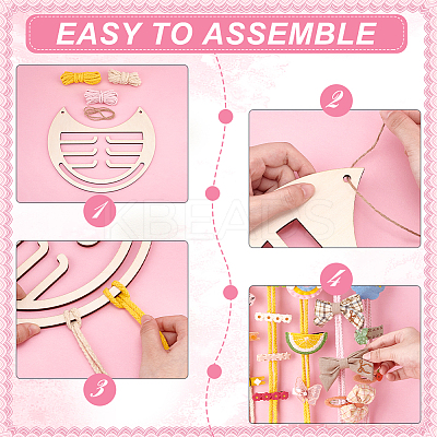 1Pc Arch/Cat Shape Wood Wall Mounted Jewelry Organizer DIY-PH0022-99B-1
