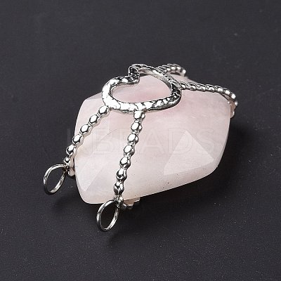 Natural Rose Quartz Pendants G-C243-01P-1
