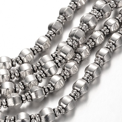 Lantern Tibetan Style Alloy Bead Strands TIBEB-O007-36-FF-1