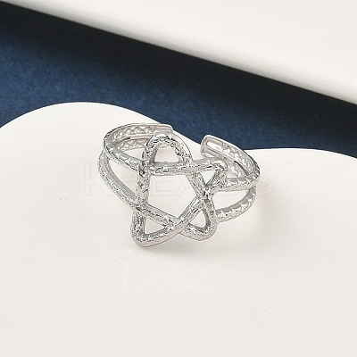 304 Stainless Steel Open Cuff Rings for Women RJEW-A079-07A-P-1