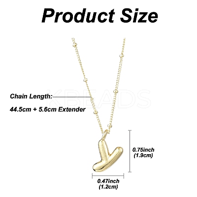 1Pc Initial Letter Brass Pendant Necklaces NJEW-YW0001-24Y-1