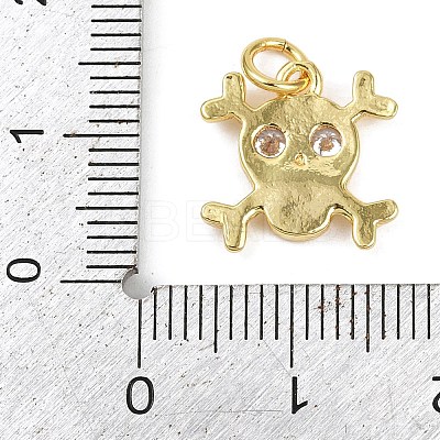 Brass Micro Pave Clear Cubic Zirconia Pendants KK-L231-10G-1