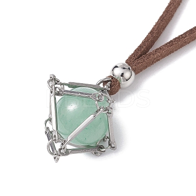 Crystal Holder Cage Necklace NJEW-JN04587-01-1