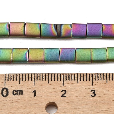 Electroplated Frosted Non-magnetic Synthetic Hematite Beads Strands G-G089-B01-02-1