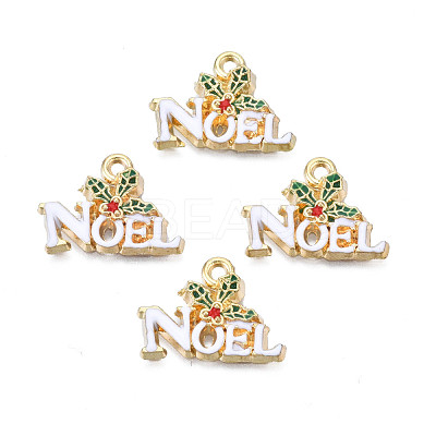 Rack Plating Alloy Enamel Pendants ENAM-N055-140-1