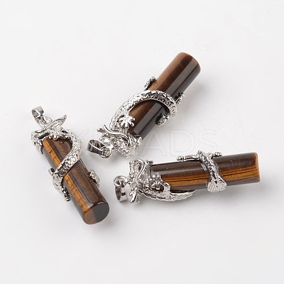 Tube Natural & Synthetic Mixed Stone Pendants G-L455-H-1