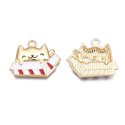 Rack Plating Alloy Enamel Pendants PALLOY-N172-011-1