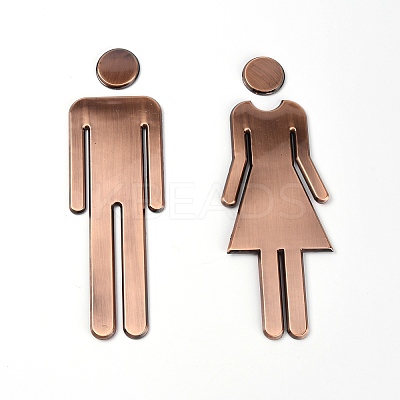 Plastic Bathroom Sign Stickers AJEW-WH0002-98A-1
