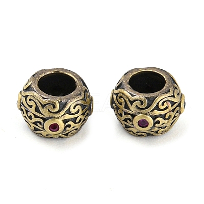 Rack Plating Brass Micro Pave Cubic Zirconia Beads KK-G475-02AB-1