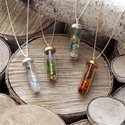 DIY Wishing Bottle Pendant Making Kits DIY-CD0001-24-1