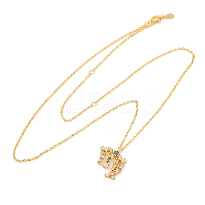 925 Sterling Silver Colorful Cubic Zirconia Constellation Pendant Cable Chain Necklaces for Women STER-R009-01G-10-1