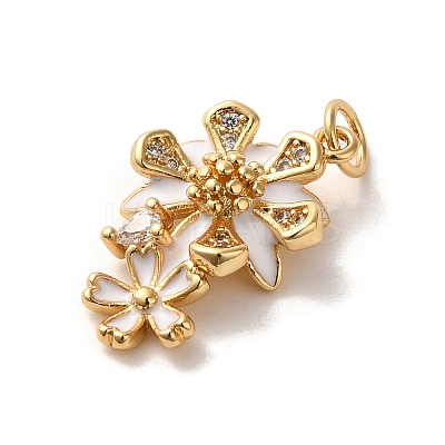 Brass Micro Pave Cubic Zirconia Pendants KK-K358-01C-G-1