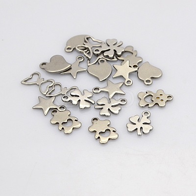 Tarnish Resistant Mixed 304 Stainless Steel Charms Pendants STAS-N025-03-1