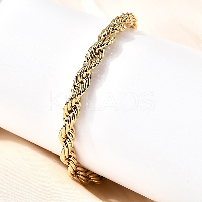 304 Stainless Steel Rope Chain Bracelets for Women BJEW-B140-03G-1
