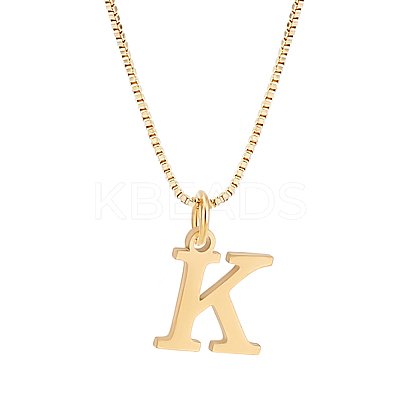 1pc 304 Stainless Steel Letter Pendant Necklaces NJEW-LP0001-38K-G-1