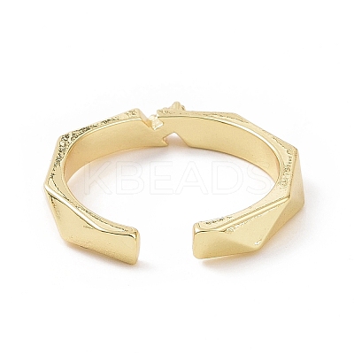 Clear Cubic Zirconia Open Cuff Ring RJEW-E072-20G-1