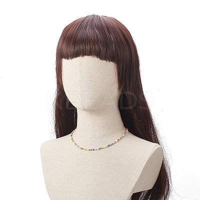 Natural Pearl & Glass Beaded Necklace for Women NJEW-JN04241-1