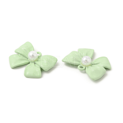 Rack Plating Alloy with ABS Plastic Imitation Pearl Pendants FIND-C018-41-1