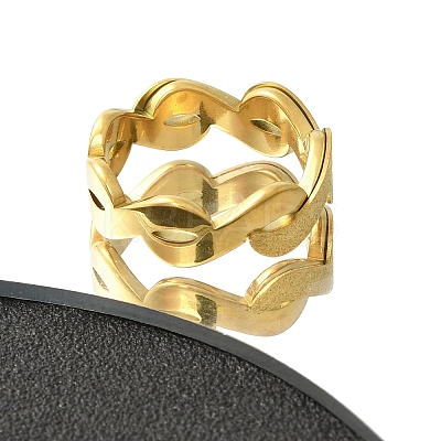Textured Infinity 304 Stainless Steel Finger Ring for Women RJEW-L126-07B-G-1