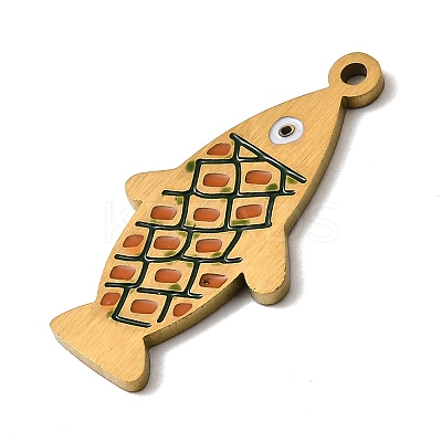 Stainless Steel Enamel Pendants STAS-I065-01G-09-1