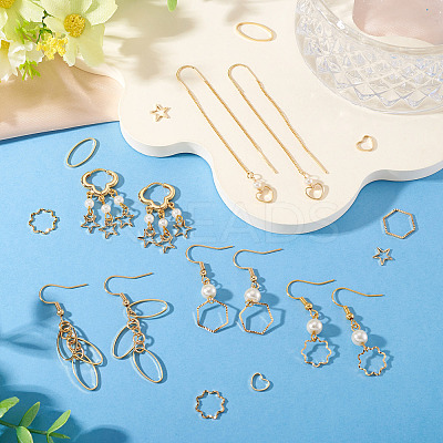 24Pcs 2 Colors Brass Linking Rings KK-TA0003-08-1