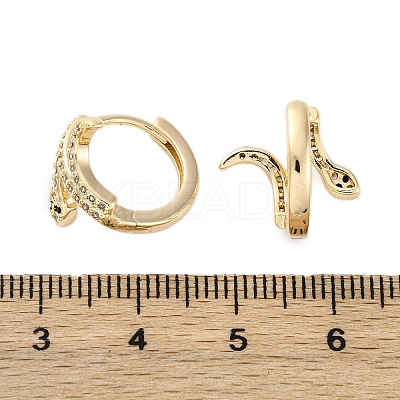 Brass Cubic Zirconia Hoop Earrings EJEW-Q014-39G-1
