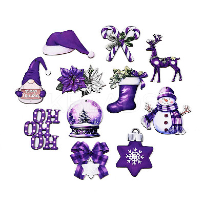 Christmas UV Single Face Printed Wood Pendant Decorations WOOD-N020-33-1