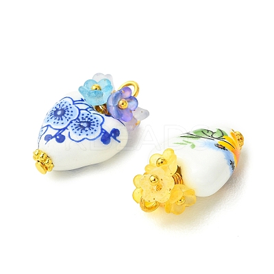 Heart Handmade Porcelain Pendants PALLOY-JF05915-1