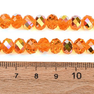 Electroplate Transparent Glass Beads Strands EGLA-A046-01C-07-1
