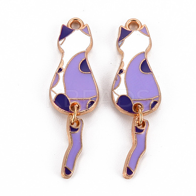 Eco-Friendly Alloy Enamel Pendants ENAM-T011-84B-NR-1