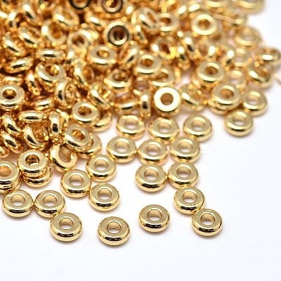 Brass Flat Round Spacer Beads KK-M085-C-12G-NR-1