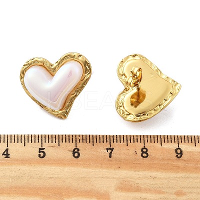 201 Stainless Steel Heart Stud Earrings EJEW-P304-03G-1