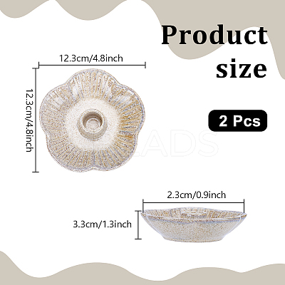 2Pcs Porcelain Candle Holders DJEW-PH0001-87B-1