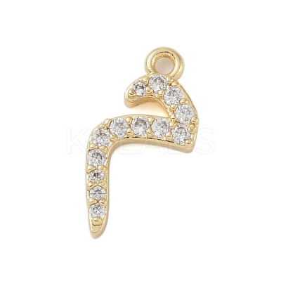 Rack Plating Brass Micro Pave Clear Cubic Zirconia Pendants KK-A224-03M-G-1