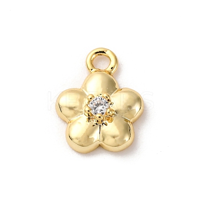 Brass Micro Pave Cubic Zirconia Charms LS-KK-D371-04A-G-1
