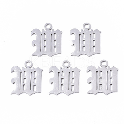 Tarnish Resistant 201 Stainless Steel Pendants STAS-N091-40W-1