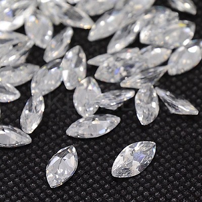 Cubic Zirconia Pointed Back Cabochons ZIRC-M003-6x3mm-007-1