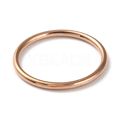 Ion Plating(IP) 304 Stainless Steel Simple Plain Band Finger Ring for Women Men RJEW-F152-04RG-1