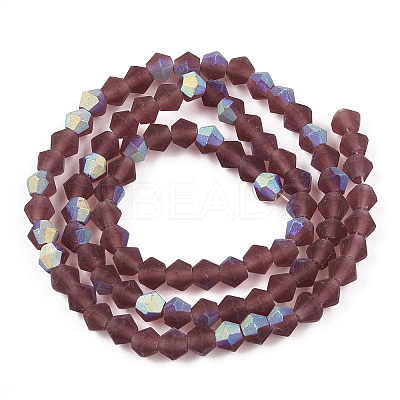 Imitate Austrian Crystal Bicone Frosted Glass Beads Strands EGLA-A039-T4mm-MB05-1