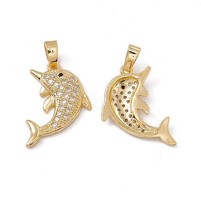 Brass Micro Pave Cubic Zirconia Pendants KK-E068-VC053-1